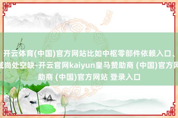 开云体育(中国)官方网站比如中枢零部件依赖入口、很多本事领域尚处空缺-开云官网kaiyun皇马赞助商 (中国)官方网站 登录入口