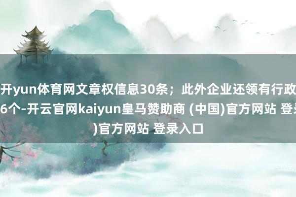 开yun体育网文章权信息30条；此外企业还领有行政许可66个-开云官网kaiyun皇马赞助商 (中国)官方网站 登录入口