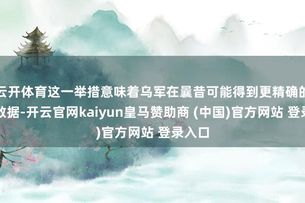 云开体育这一举措意味着乌军在曩昔可能得到更精确的目的数据-开云官网kaiyun皇马赞助商 (中国)官方网站 登录入口